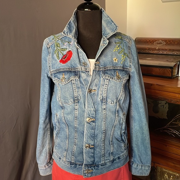 &DENIM “Liberté” Embroidered Floral Denim Jacket - Picture 6 of 14